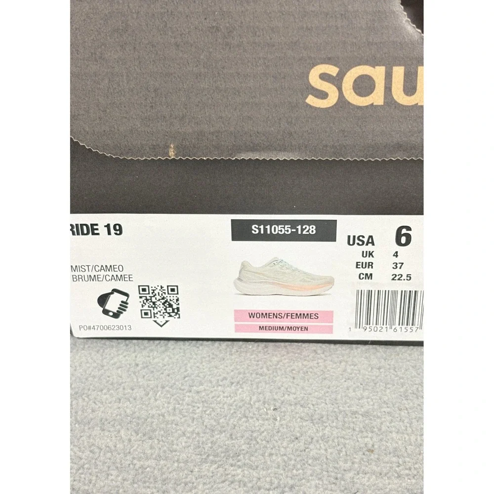 Saucony Ride 15 Running Sneakers Womens 6 M Green Pink Mist Cameo Comfort - Picture 12 of 13